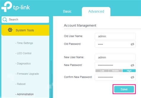 tpg change modem password.